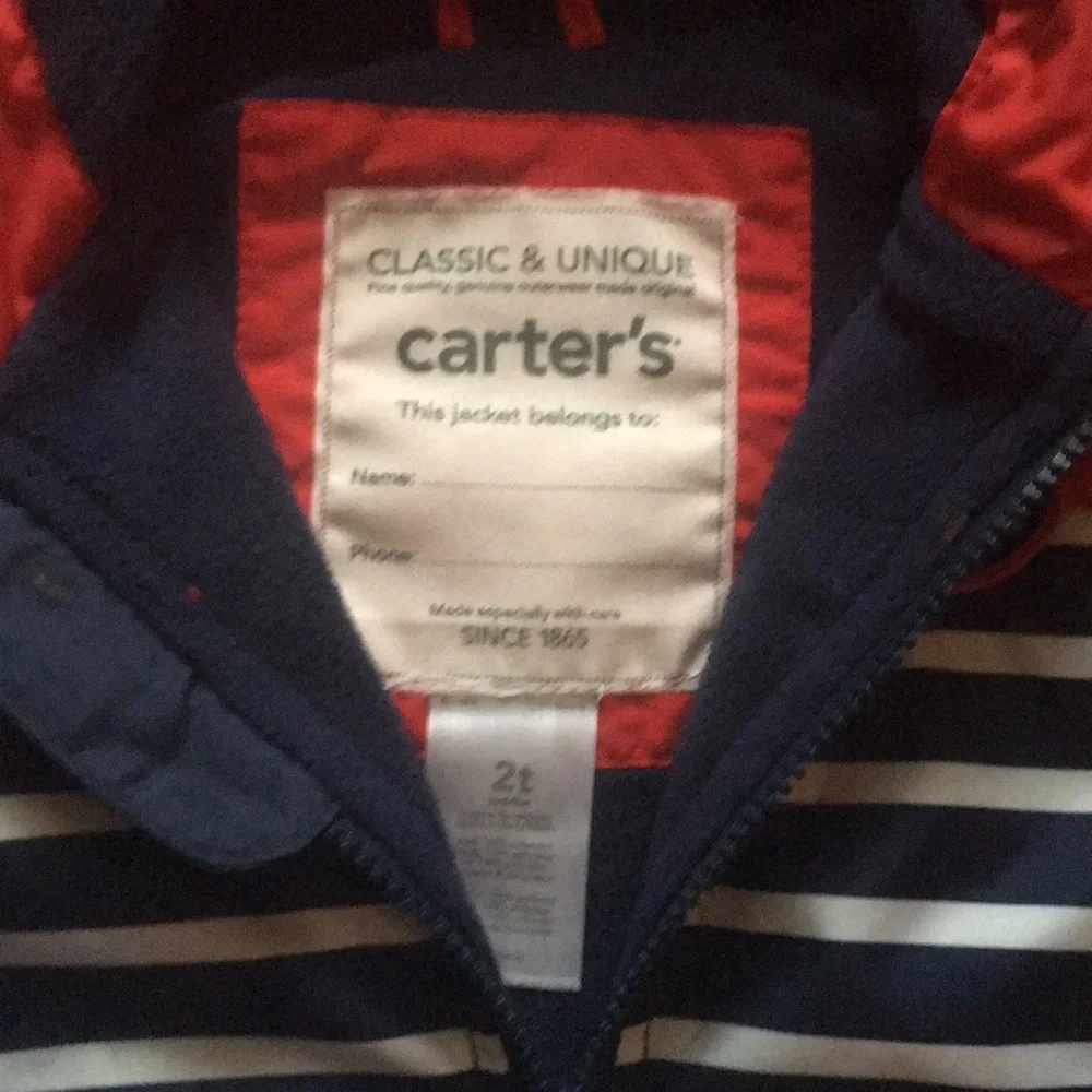 Carter’s fleece lined jacket.  Midweight. 2t